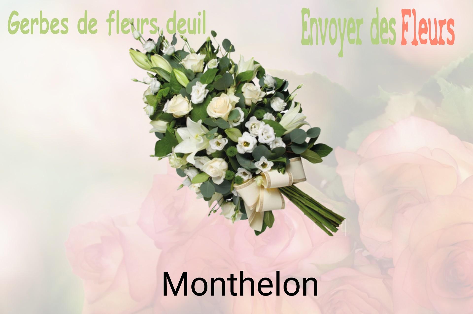 Gerbe de fleurs de deuil livrée à Monthelon